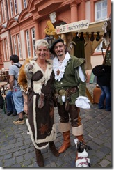 A couple dressed for the occasion at the Dom market