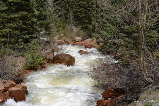 Water rushing off the mountain