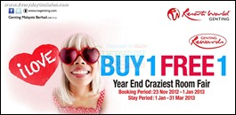 Genting Buy 1 FREE 1 Room Promotion Branded Shopping Save Money EverydayOnSales