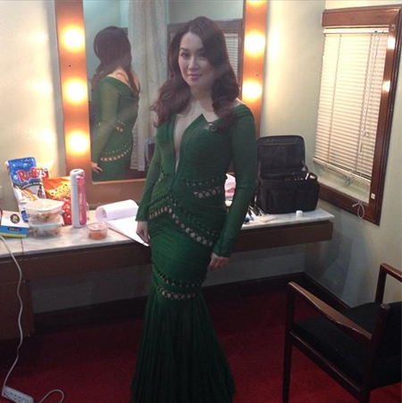 Kris Aquino in the green Cary Santiago gown