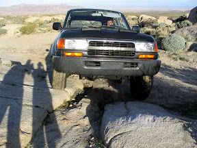 Negotiating the '4-Wheel Drive' only obstacle in our FJ80 LandCruiser "Tubbs"