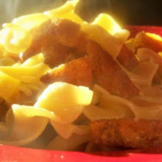 Egg Noodles With Crispy Croutons
