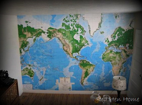 map mural wall Pottery Barn knock-off