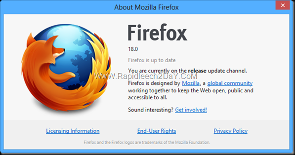 Download Mozilla Firefox 18.0 2013 Final Web Browser - Faster, More Reliable, And More Customizable