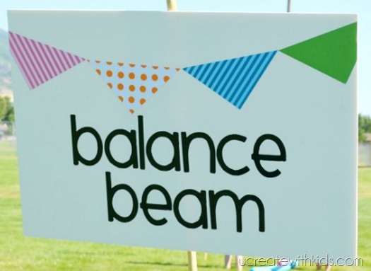 DIY Olympic Games Balance Beam Sign