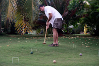 Philip playing croquet