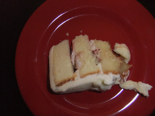 The frosting didn't hold up so well, but the cake was in pretty good shape (and taste).