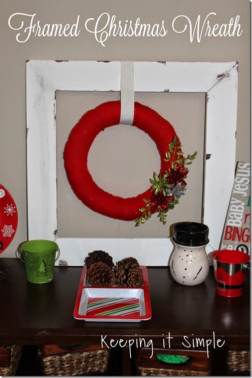 framed Christmas wreath