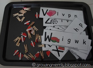 Tray Activity - Pegging Letters Tray Activity - Pegging Letters