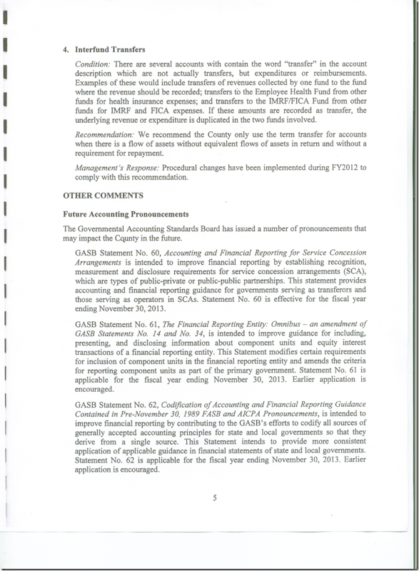 Management Letter 2011 CPA Audit  --5