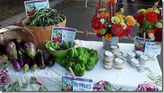 table at farmers market