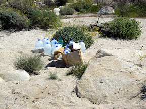 Water catchment for Mexican migrants making their way through the Desert