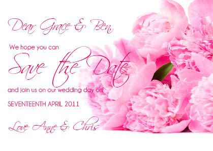 Pink Peonies 1 Save the Date