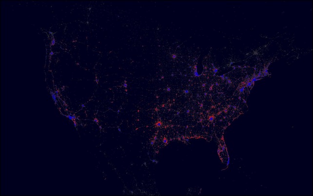 Mapa visão política nos EUA Facebook
