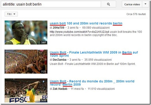 Trovare video YouTube che nel titolo hanno specifiche parole Trovare video YouTube che nel titolo hanno specifiche parole