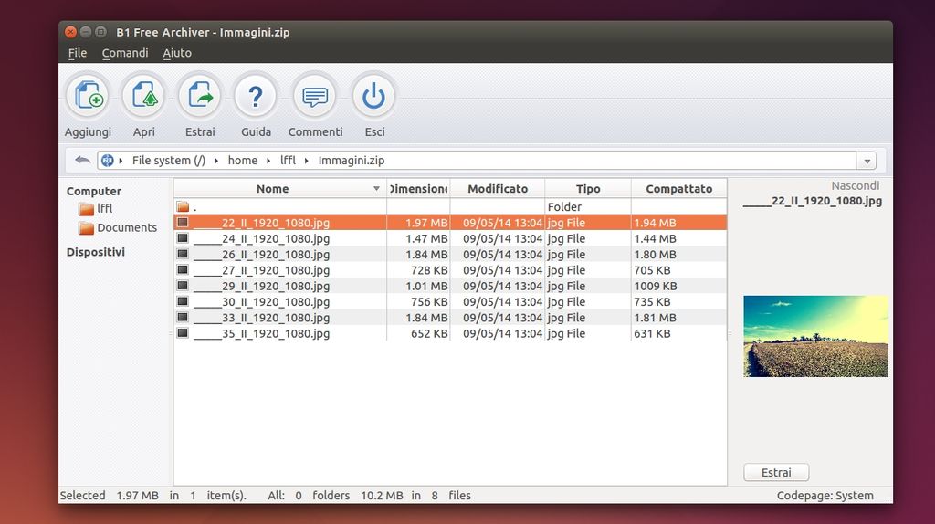 B1 Free Archiver in Ubuntu Linux