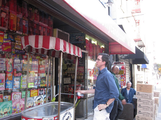 Walking in to Economy Candy.