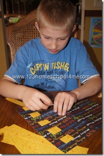 Weaving a disney themed placemat Weaving a disney themed placemat