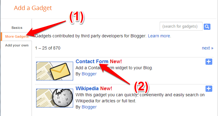 Tips: How to add Contact Form Widget to Blogger