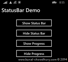 How to show StatusBar in Windows Phone 8.1? (www.kunal-chowdhury.com)