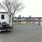 Our spot at the Downtown Riverside RV Park