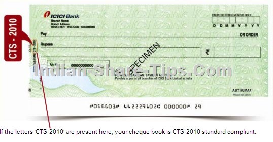 CTS 2010 cheque identification