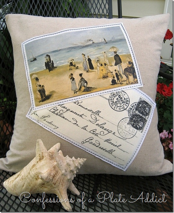 CONFESSIONS OF A PLATE ADDICT Pottery Barn Inspired Frenchy Beach Pillow CONFESSIONS OF A PLATE ADDICT Pottery Barn Inspired Frenchy Beach Pillow