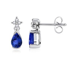 Pear Tanzanite and Diamond Dangling Earrings