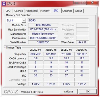 Fujitsu Lifebook LH772 Benchmark SPD CPU-Z