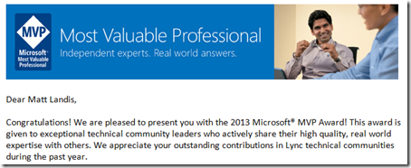 Congratulations 2013 Microsoft MVP! - Message (HTML) _2013-01-01_13-13-19