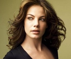 Picutured: Michelle Monaghan. Black and white clothing by Hollywould / Shoe by Barney's Co-Op.