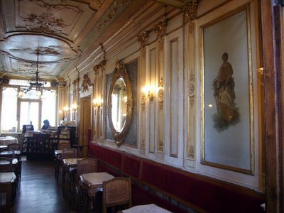 An interior of Cafe Florian, the oldest coffee house in continuous operation in the world! Its design is beautifully old-world. Gold embellishments and intricate moldings make the cafe a true tourist destination.
(thecountrypolitan.blogspot.com) An interior of Cafe Florian, the oldest coffee house in continuous operation in the world! Its design is beautifully old-world. Gold embellishments and intricate moldings make the cafe a true tourist destination.
(thecountrypolitan.blogspot.com)