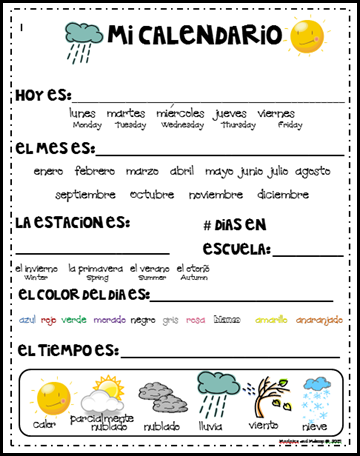 Spanish Calendar Journal Spanish Calendar Journal
