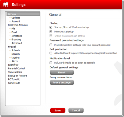 Paramtres BullGuard Windows 8 antivirus Paramtres BullGuard Windows 8 antivirus