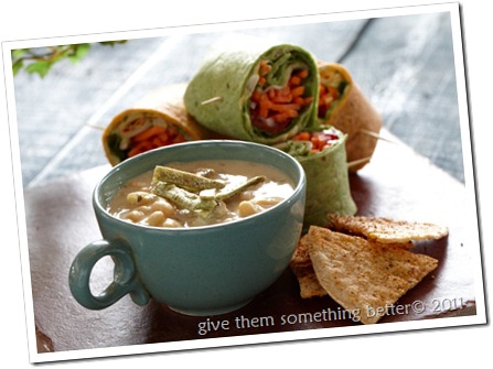 White Chili and Veggie Wraps B