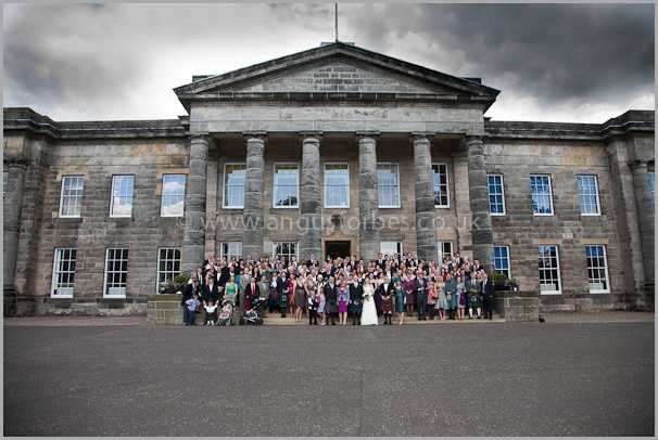 a group of wedding guests at dollar academy scotland
