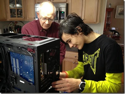 Grampa and Ryan Building NZXT 1