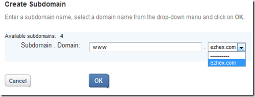 1and1 subdomain