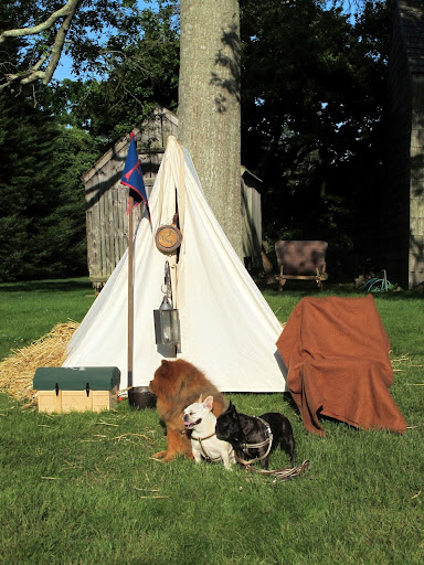 And look here, girls!  It's a tent like the ones soldiers used during the Revolutionary War!