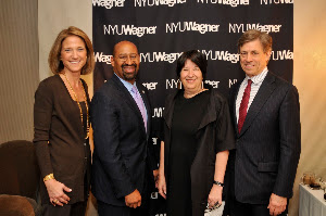 Wagner Dean's Council member Bridget Ryan Berman with Philadelphia Mayor Michael A. Nutter, NYU Wagner Dean Ellen Schall and Wagner Dean's Council Chair Rick Cotton