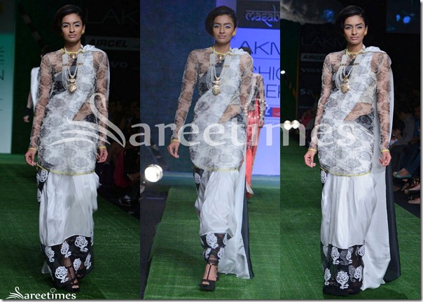 Masaba_White_Sari