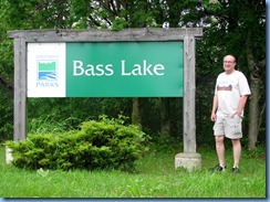 4514 Bass Lake Provincial Park - our walk in the Park - Bill at Bass Lake sign