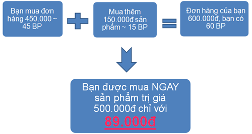 Cách đơn giản để có 60BP trong tháng 2/2012 là đặt đơn hàng 600.000đ