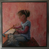 Meike - 70 x 70 cm - olieverf op doek (opdracht)
