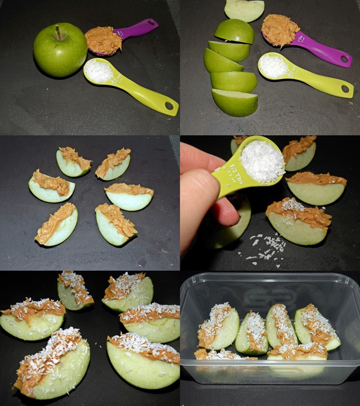 Healthy snack peanut butter apple