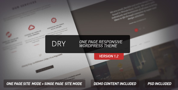 Dry - One Page Responsive Wordpress Theme - Creative WordPress