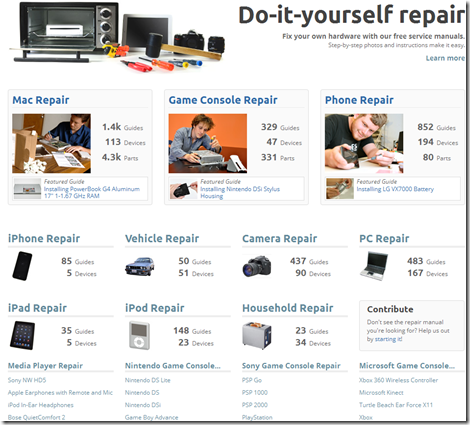 iFixit home page