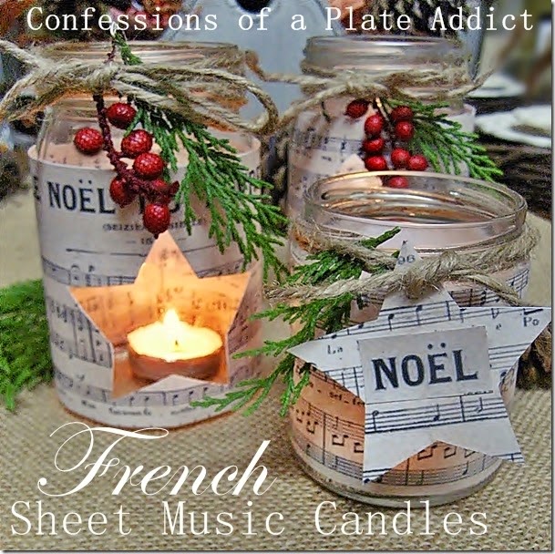 CONFESSIONS OF A PLATE ADDICT French Sheet Music Christmas Candles CONFESSIONS OF A PLATE ADDICT French Sheet Music Christmas Candles