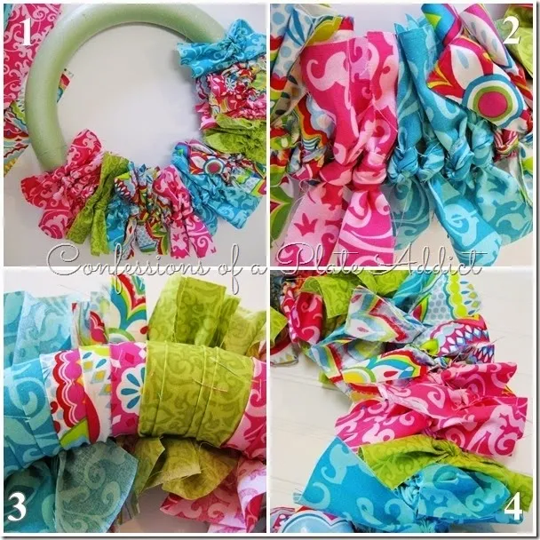 CONFESSIONS OF A PLATE ADDICT No-Sew Fabric Wreath Tutorial