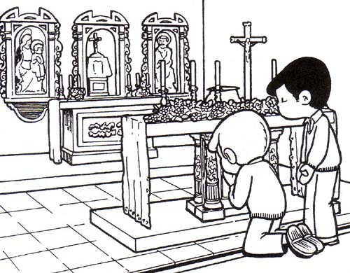 Imagen de niños orando para colorear - Imagui